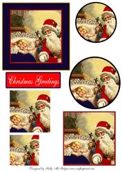 Santa's Checking 2 Card Sheet