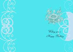 Wishing You a Happy Birthday Azure Insert with Birds