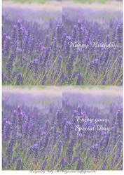 Lavender Card Double Insert Happy Birthday - Enjoy Your Day