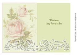Insert for Pink Rose Vintage with Our Very Best Wishes