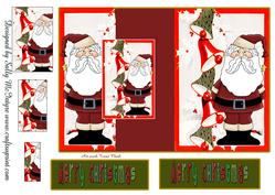 Fold Back Merry Christmas Santa