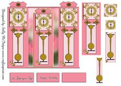 Gate Fold Grandfather Clock Happy Birthday as Time Goes Bye