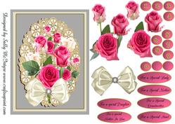 Special Pale Pink Roses with Silver for a Special Lady Moth