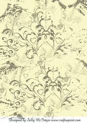 Doves and Flourish Gold Background .