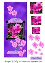 Vertical Foldback Purple Floral