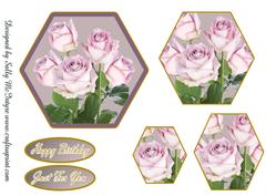 Mauve Rose Pyramid Happy Birthday Just for You
