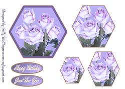 Pyramid Happy Birthday Just for You Lilac Roses