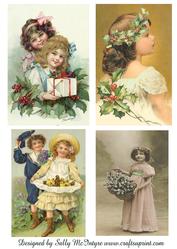 Vintage Girls Christmas