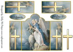 Gold Cross with Sympathy God Bless You Angel