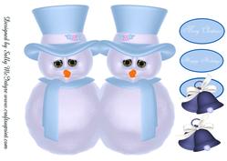 Snowman Shaped Card Merry Christmas Happy Holidays