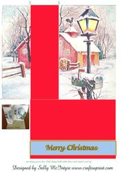 Stand Up Folded Card Christmas Out in the Snow Merry Christ