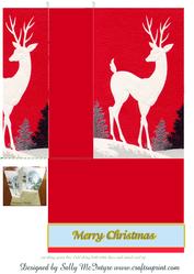Stand Up Folded Card Christmas Majestic Reindeer