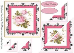 Roses and Lace Square Corner Stack Card