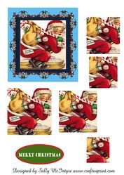 Santa on Ski's Navy Blue