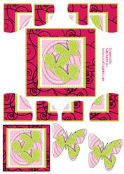 Corner and Butterfly Stacker Lime and Raspberry.