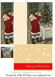Stand Up Card Santa Trims the Tree