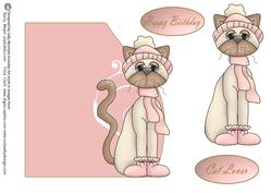 Cat Lover Teardrop Card Happy Birthday