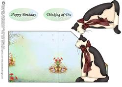 Puss Cat Happy Birthday Thinking 0f You