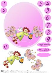 Wobble Card Flutterby Numbers 1-10 Happy Birthday You Did I