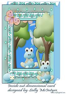 Inside Out Card Little Boy Blue Birthday or New Baby