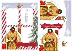 Candy Stripe Window with Doghouse