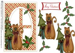Cut Away Window Card a Cats Christmas