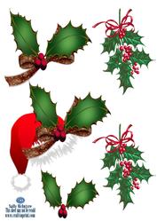Holly Card Toppers