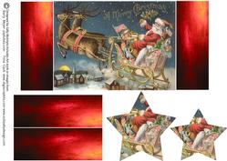 Santas Sleigh Gatefold Card Star Pyramid