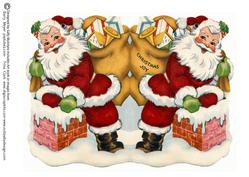 Santa Down the Chimey Shaped Card Christmas Joy