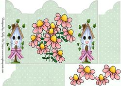 Gatefold Birdhouse Flowers