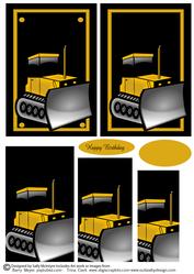 2 C6 Card Tractor Sheet Happy Birthday