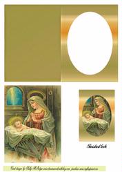 Nativity Oval Single Window Card