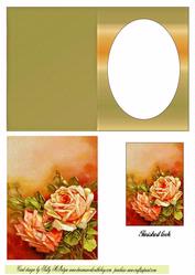 Beauty in an Apricot Rose Oval Single Window Card