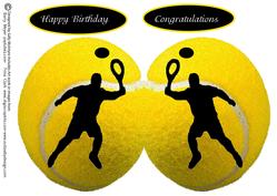 Tennis Ball Shaped Card Happy Birthday Congratulations