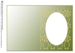Green and Gold Oval Cut Out Card.