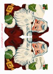 Santa Shaped Card Christmas Cheer Vintage