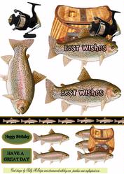 Gone Fishing 3 Card Sheet