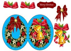 Oval Christmas Blue 3D Sheet