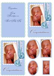 Congratulations Baby Boy 2 Up C6 Cards