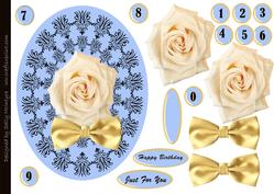 A Single Rose for You in Blue Numbers 0-9 for Any Age Group