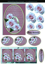 Antique Pink Wedding Anniversary Wedding Engagement 2 Card S