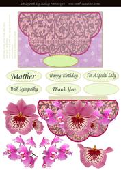 In the Pink Shell Half Circle Orchids and Lace One for the L