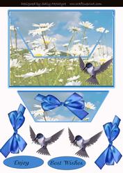 Bird in Flight Envelope Card Front Best Wishes & Enjoy