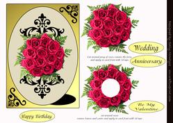 Red Roses with Baby's Breath Multi Card