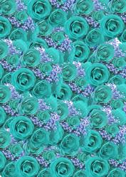 Aqua Roses and White Babys Breath Background