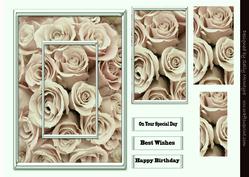So Pretty Antique Roses Pyramid with Silver Frame