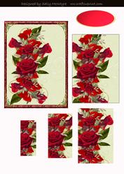 A Red Rose Pyramid , Gold Accents for All Occasions
