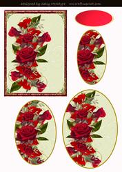 A Red Rose Oval Pyramid , Gold Accents for All Occasions