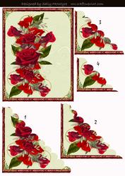 Red Rose Corner Shell Pyramid