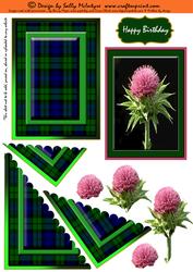 Tartan Thistles 2 Card Sheet Step by Step and Pyramid